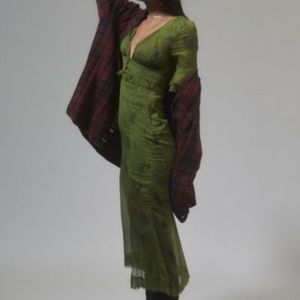 Urban Outfitters Olive Green Midi Dress